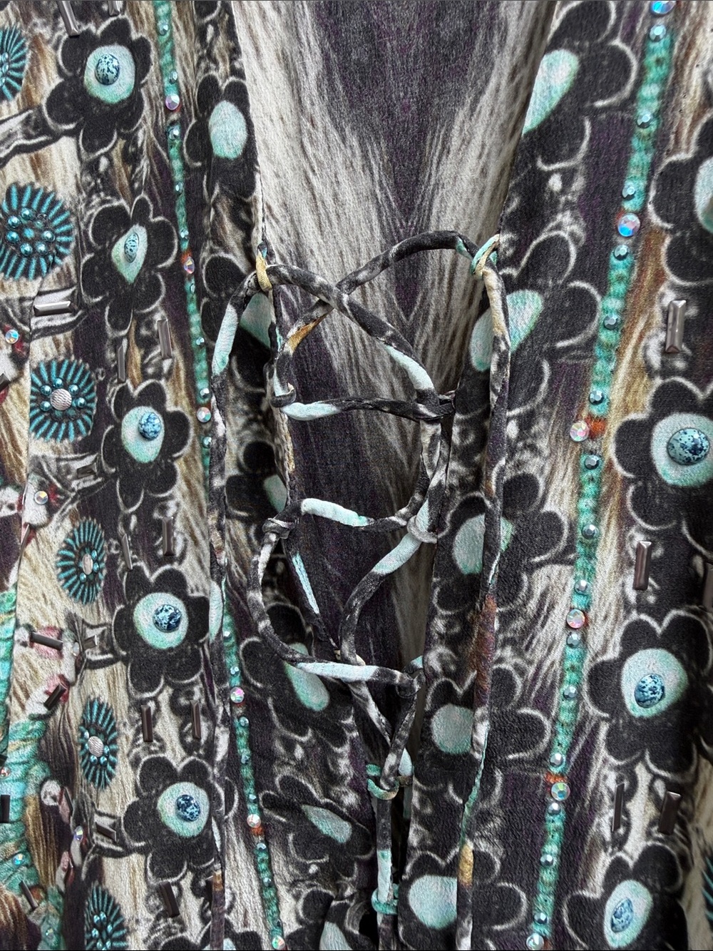 Camilla Animal Print Leopard Silk Caftan Swimsuit Cover-up Multicolor - Picture 5 of 12